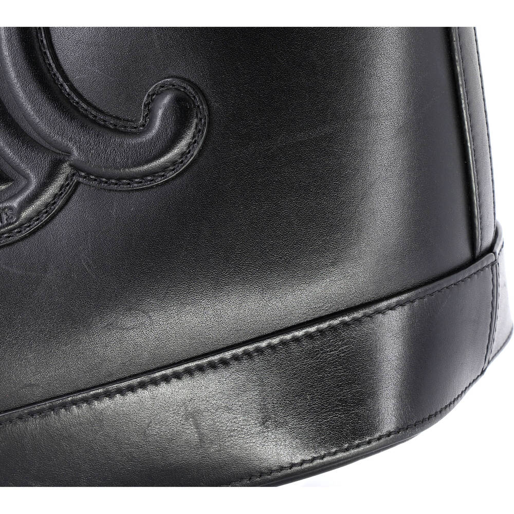 Celine Cuir Triomphe Bucket Bag Leather #203722C18B - Picture 8 of 9
